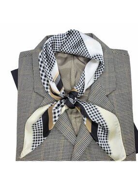 ✨Elegant Bandana Geometric Scarf Silky Satin Black Brown Geometric Wrap Stylish✨